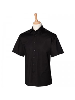 Plain Short sleeve fitted shirt Henbury 135 GSM